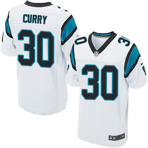 Men's Elite Stephen Curry Nike Jersey White Road - #30 NFL Carolina Panthers